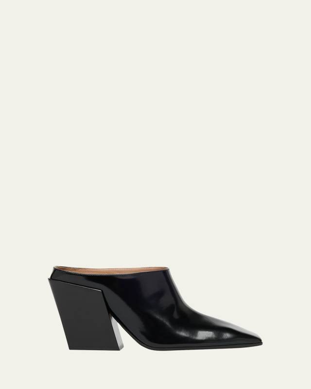 Okinawa Leather Square-Toe Mules